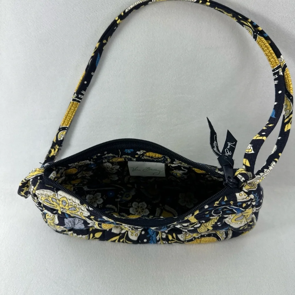 Retired Vera Bradley Blue and Yellow Patterned Shoulder Bag
